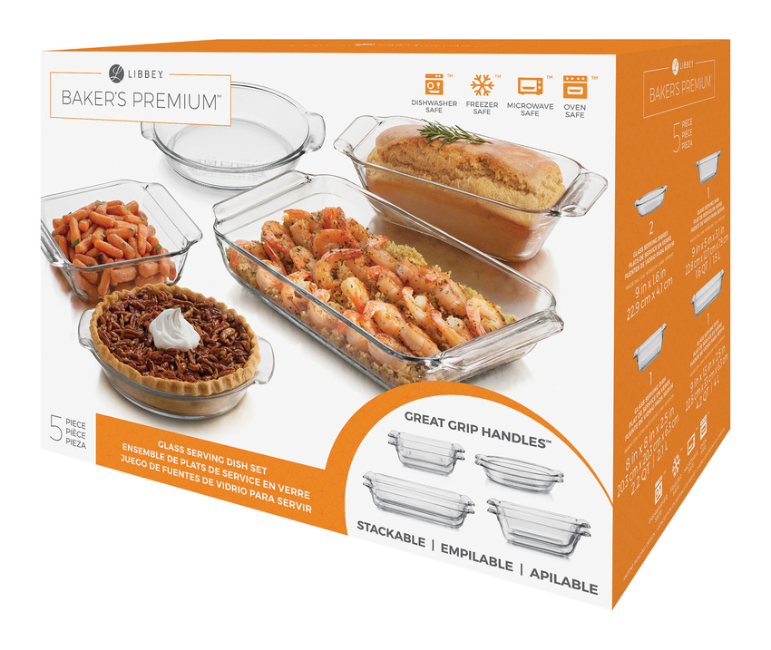 Juego de Refractarios de Vidrio para Servir 5 Piezas